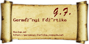 Germányi Fürtike névjegykártya